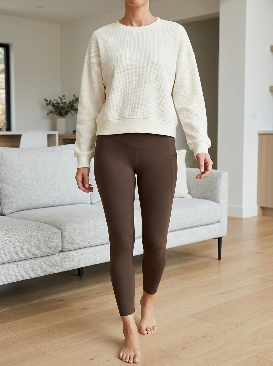 Women's Structured Crewneck Sweatshirt Leggings Set