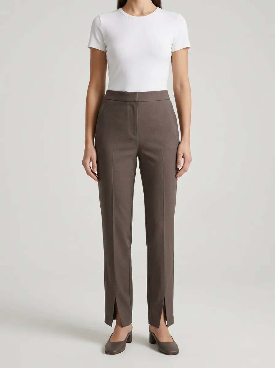 Women's High-Rise Split-Hem Ankle Trousers
