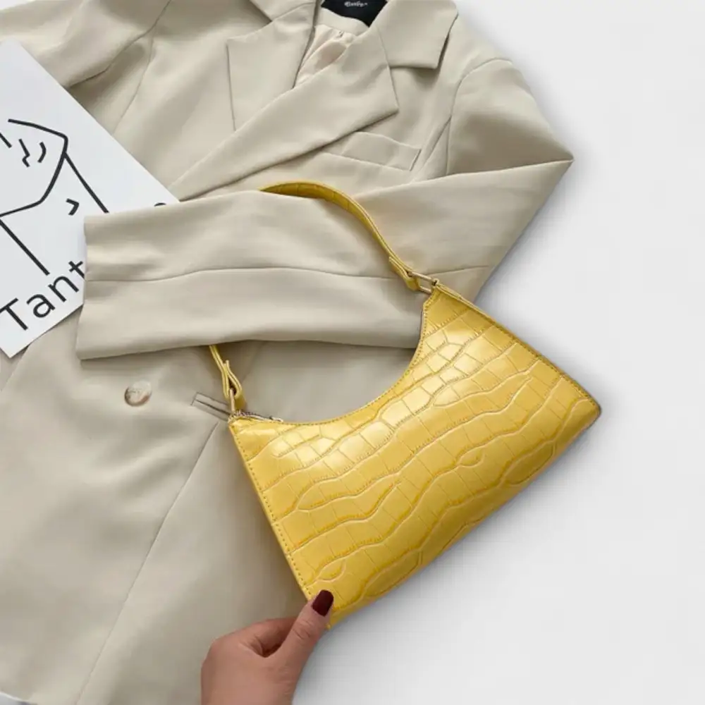 Flat Base Leather Handbag