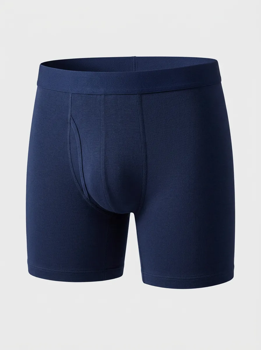 Men's Navy Blue Structured Pouch Boxer Briefs