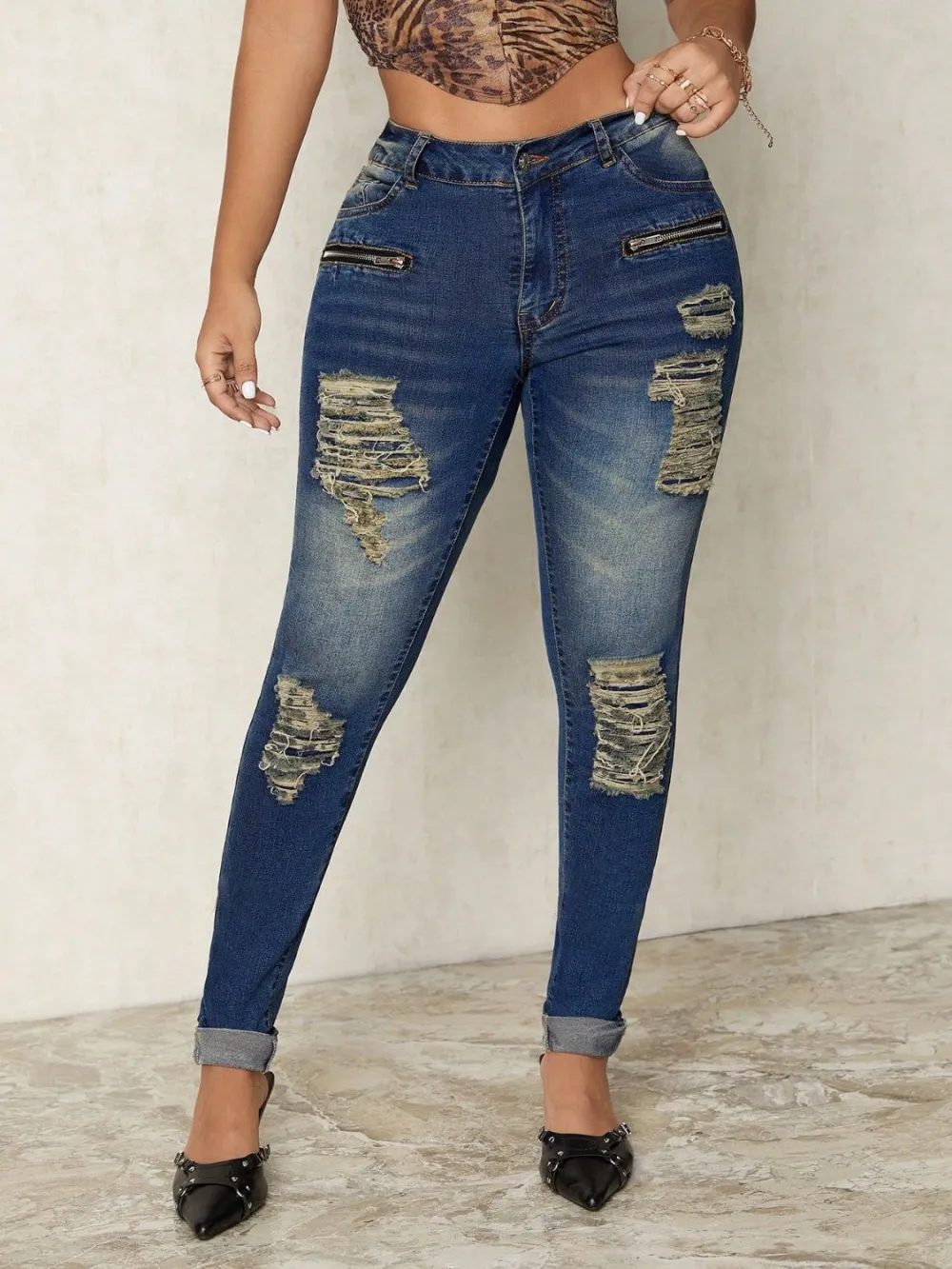 Everyday Distressed Skinny Denim Jeans