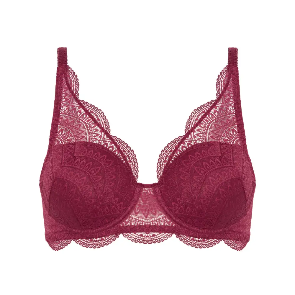 Women's Plunge Spacer Seamless Lace Rounded Shape Breathable Bra