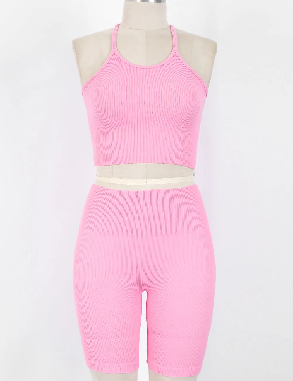Casual Ribbed Scoop Neck Sleeveless Crop Cami Top