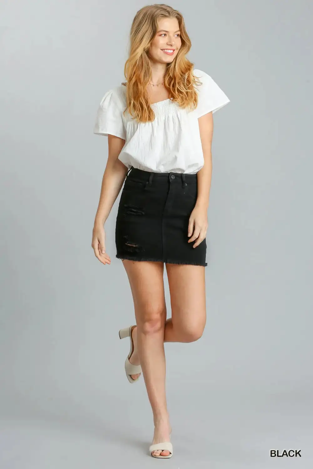 Graceful Button Front Skirt