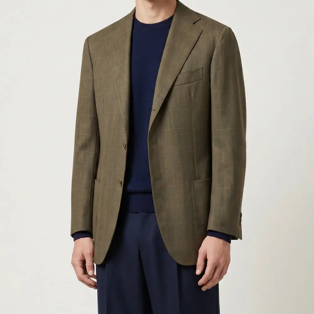Classic Wool Tailored Blazer Jacket