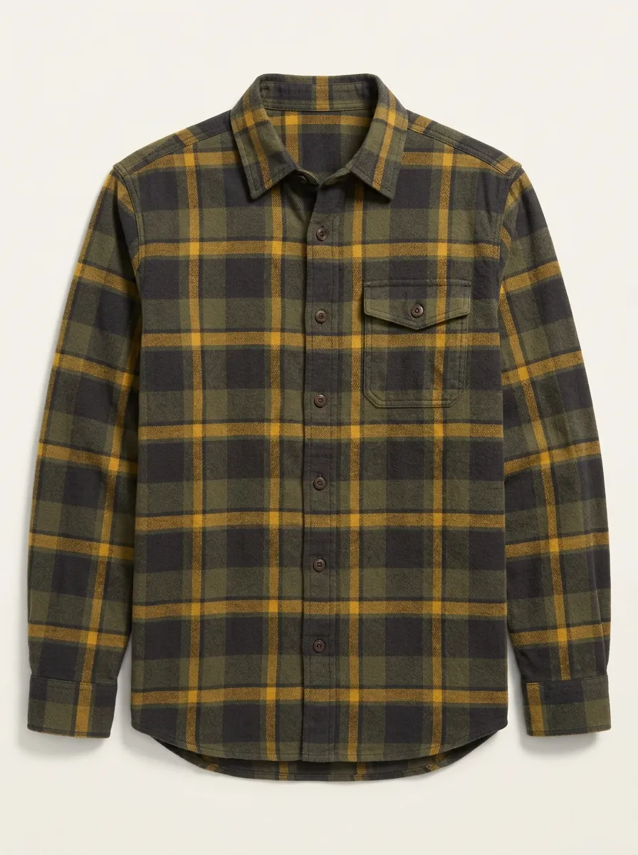 Men's Smart Plaid Printed Flannel Shirt