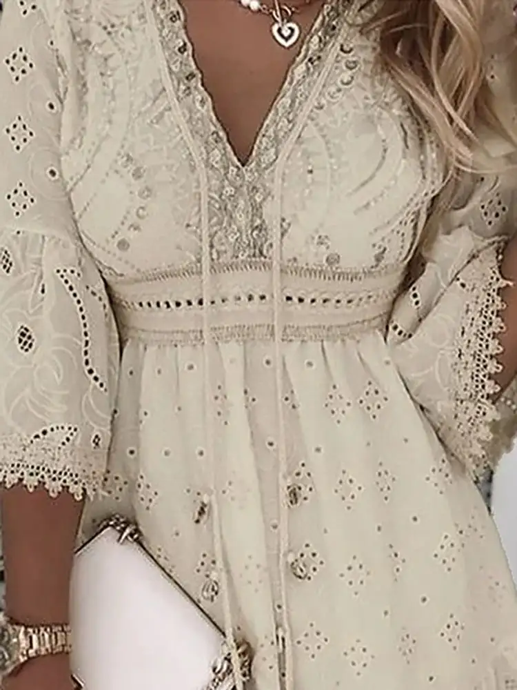 Women's V-Neck Boho Dress