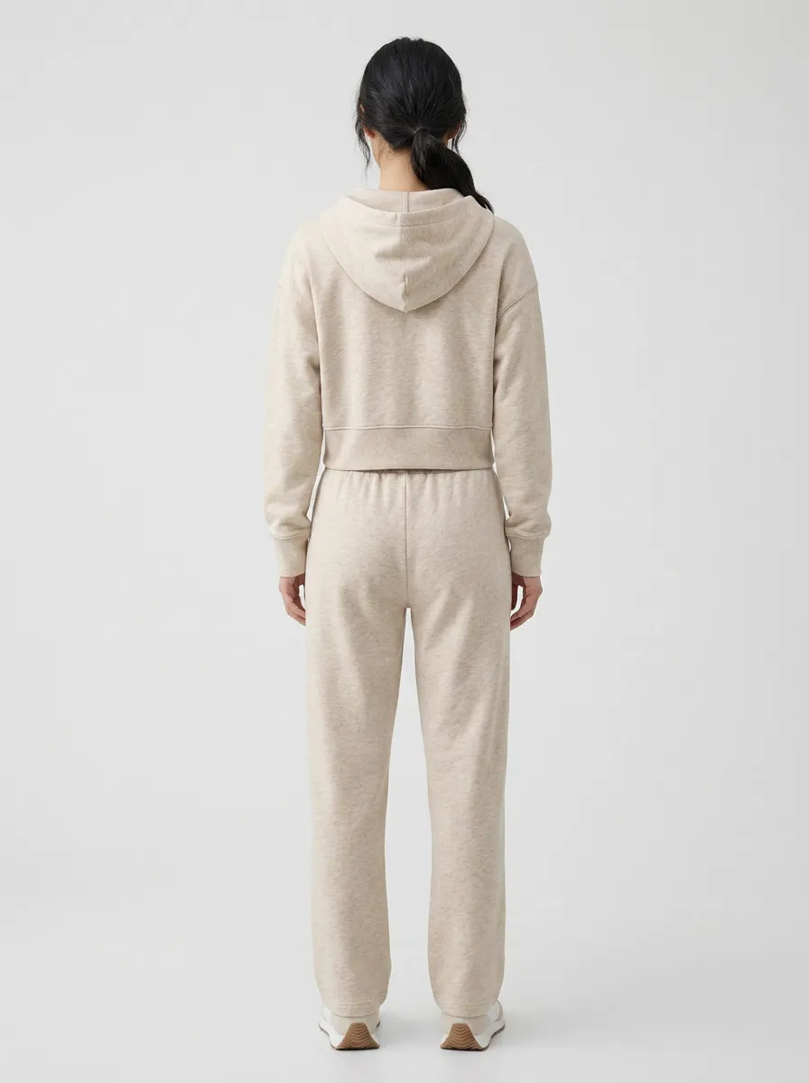 Studio Sport-Look Women's Cropped Zip-Up Hoodie Jogger Active Set
