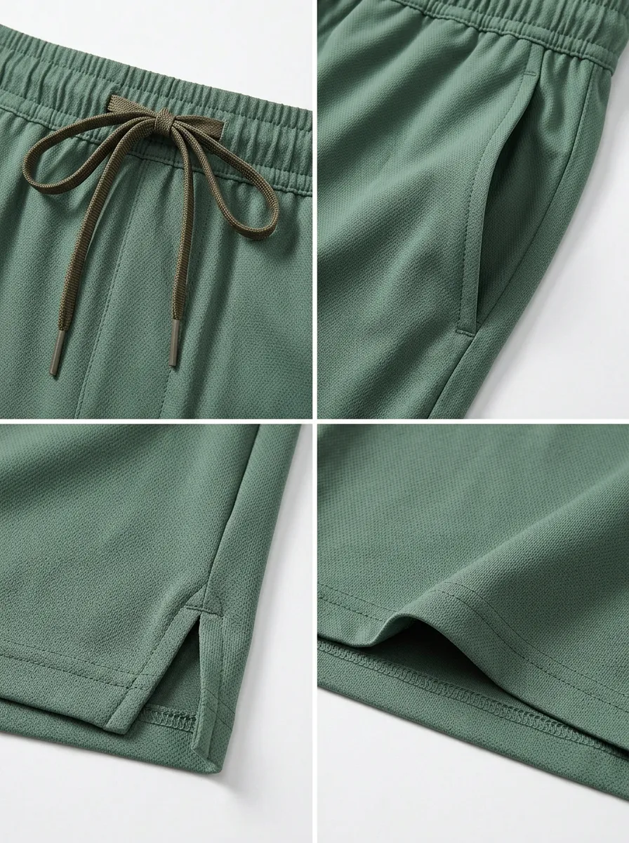 Simple Ice-Silk Stretch Drawstring Shorts