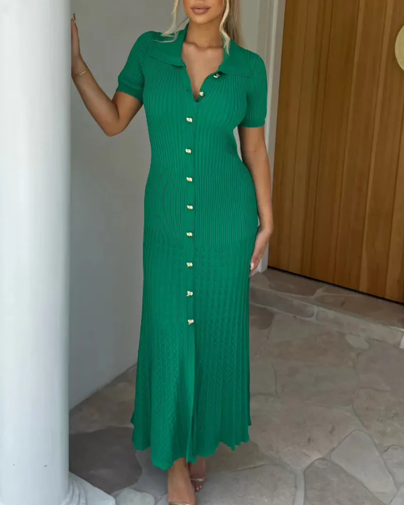 Easy Fit Ribbed Maxi Dress