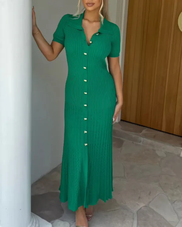 Easy Fit Ribbed Maxi Dress