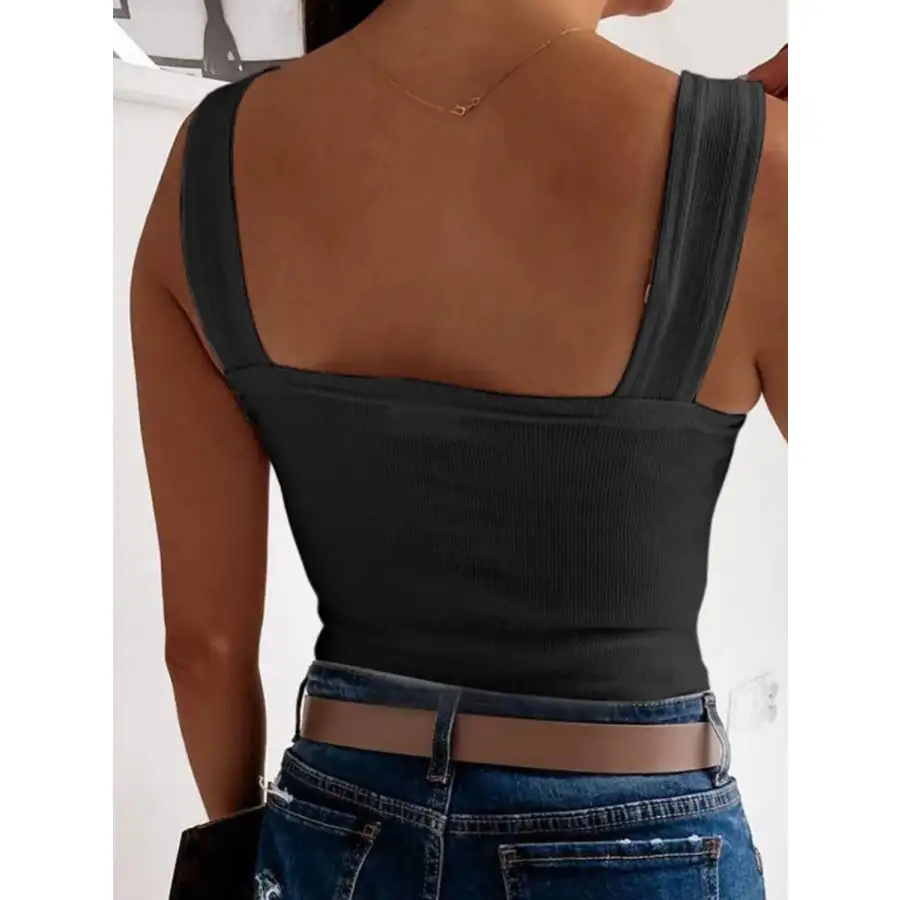 Square Neck Wide Strap Tank