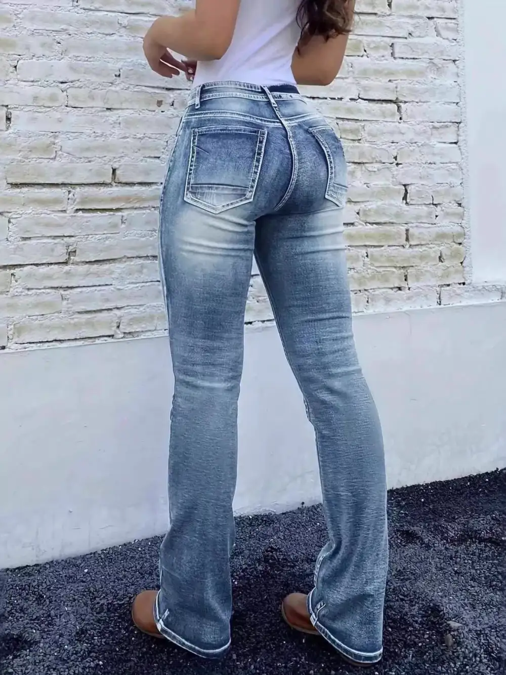 High Waist Bootcut Jeans Combine Style And Comfort.