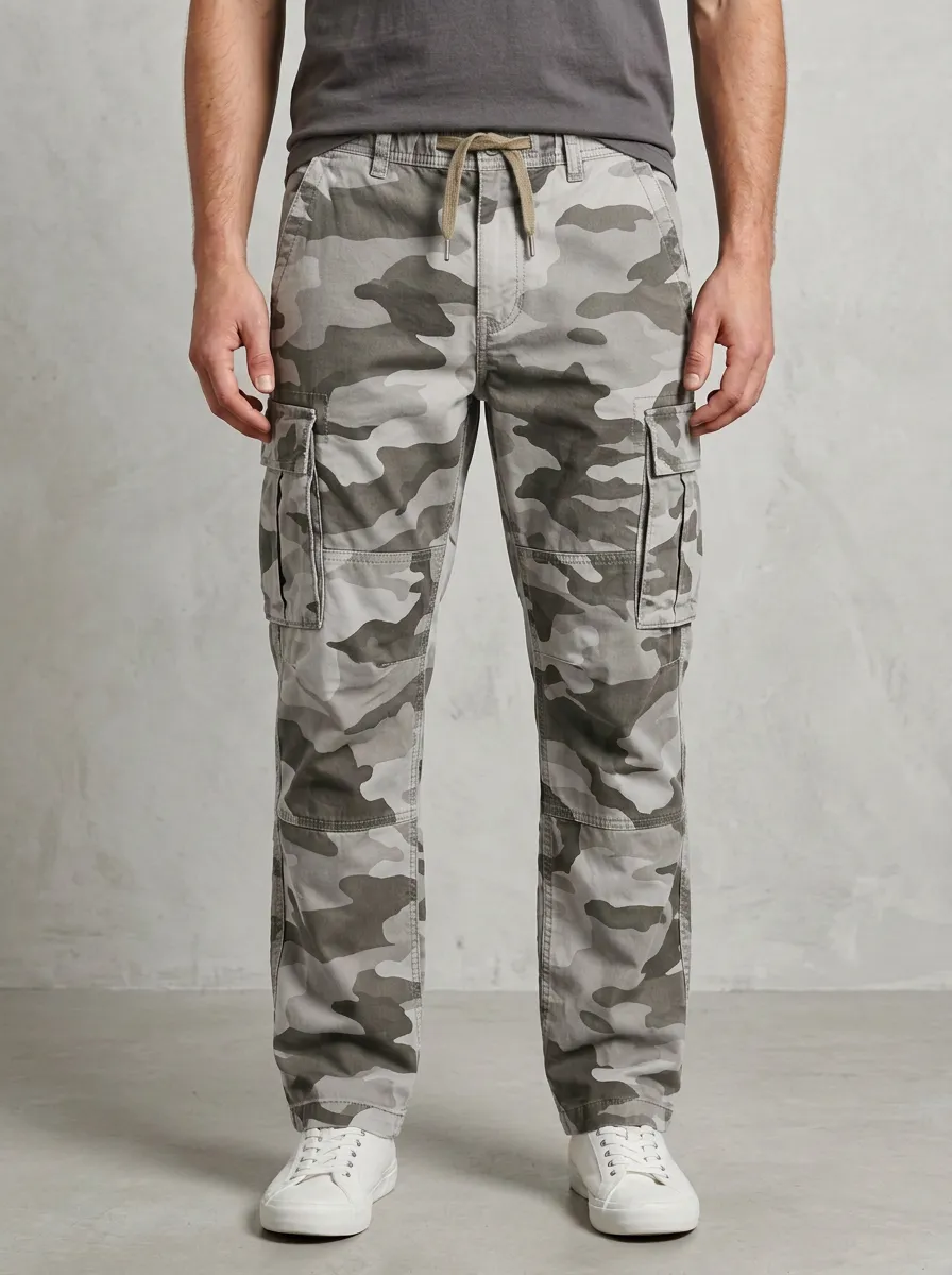 Men's Camouflage Zip Fly Cargo Pants