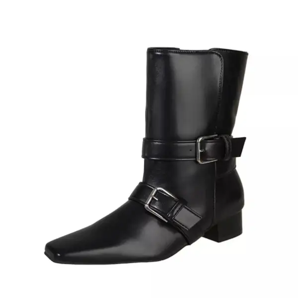 Square Toe Block Heels Boots
