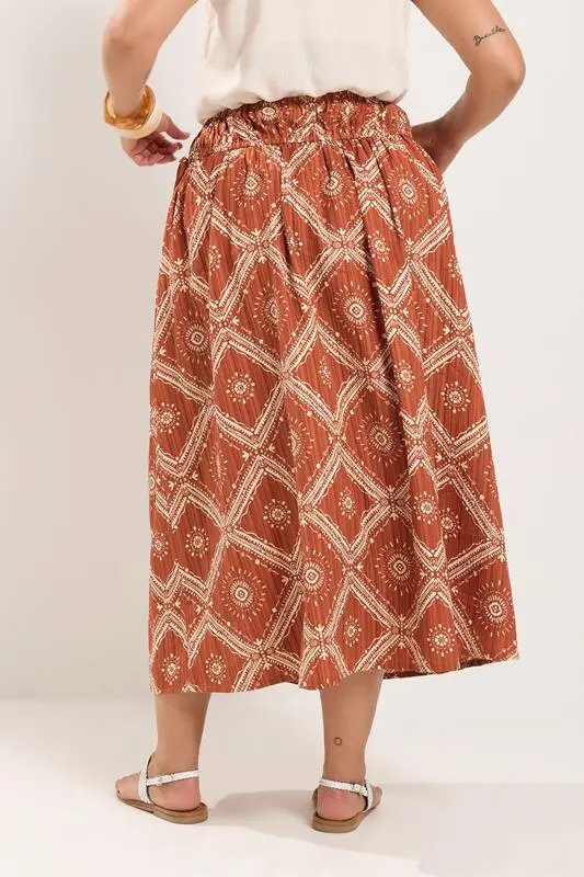 Rust Orange Abstract Skirt