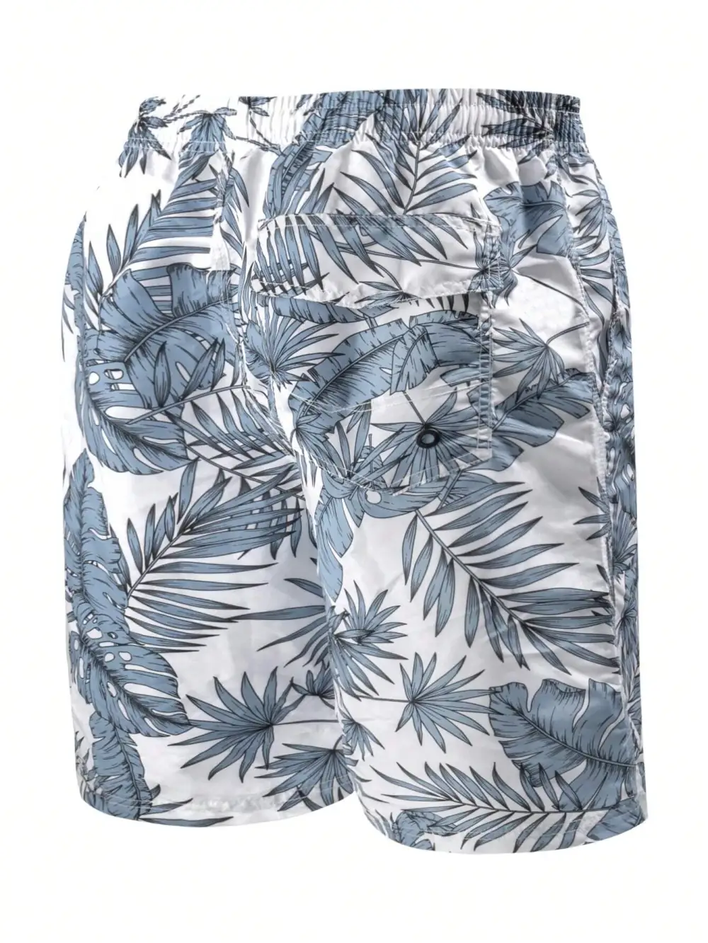 Men's Tropical Allover Print Drawstring Beach Shorts