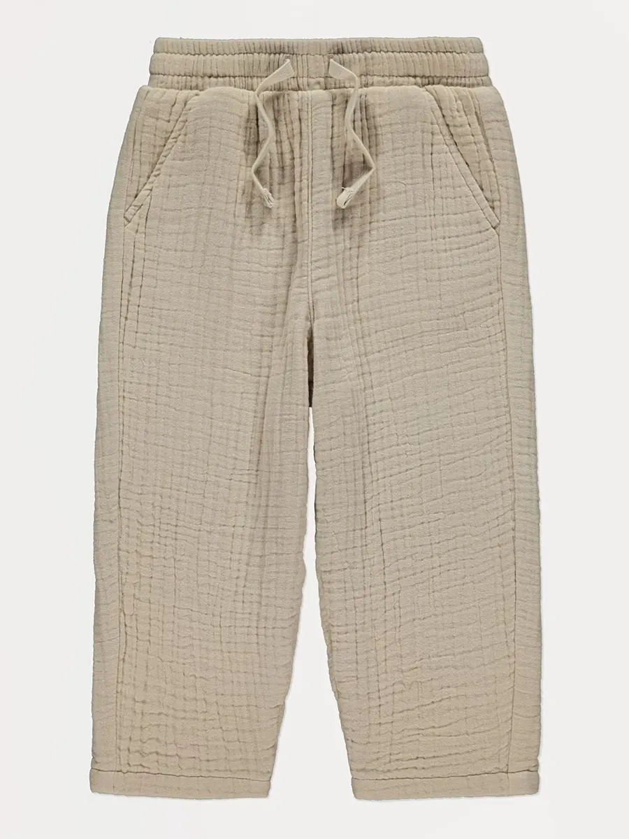 Stone Cheesecloth Trousers