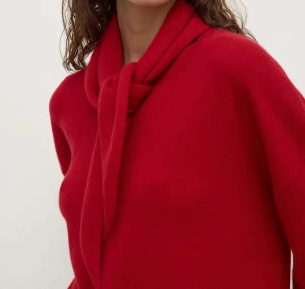 Red Cashmere Triangle Scarf