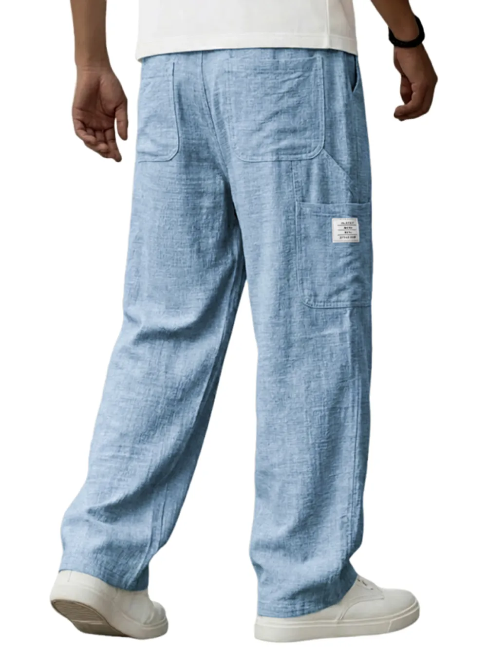 Linen Blend Utility Pocket Trousers