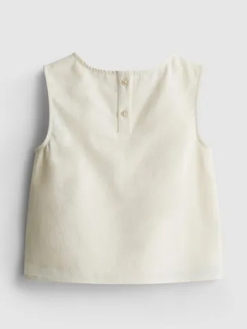 1.5-12yrs | The Edit Linen Mix Embroidered Sleeveless Blouse