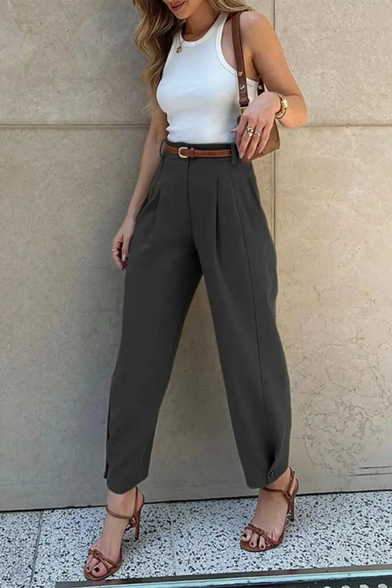 High-Waist Drawstring Loose Pants