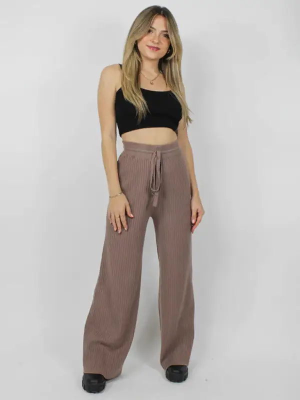 Drawstring Loose Lace Straight Trousers Pants