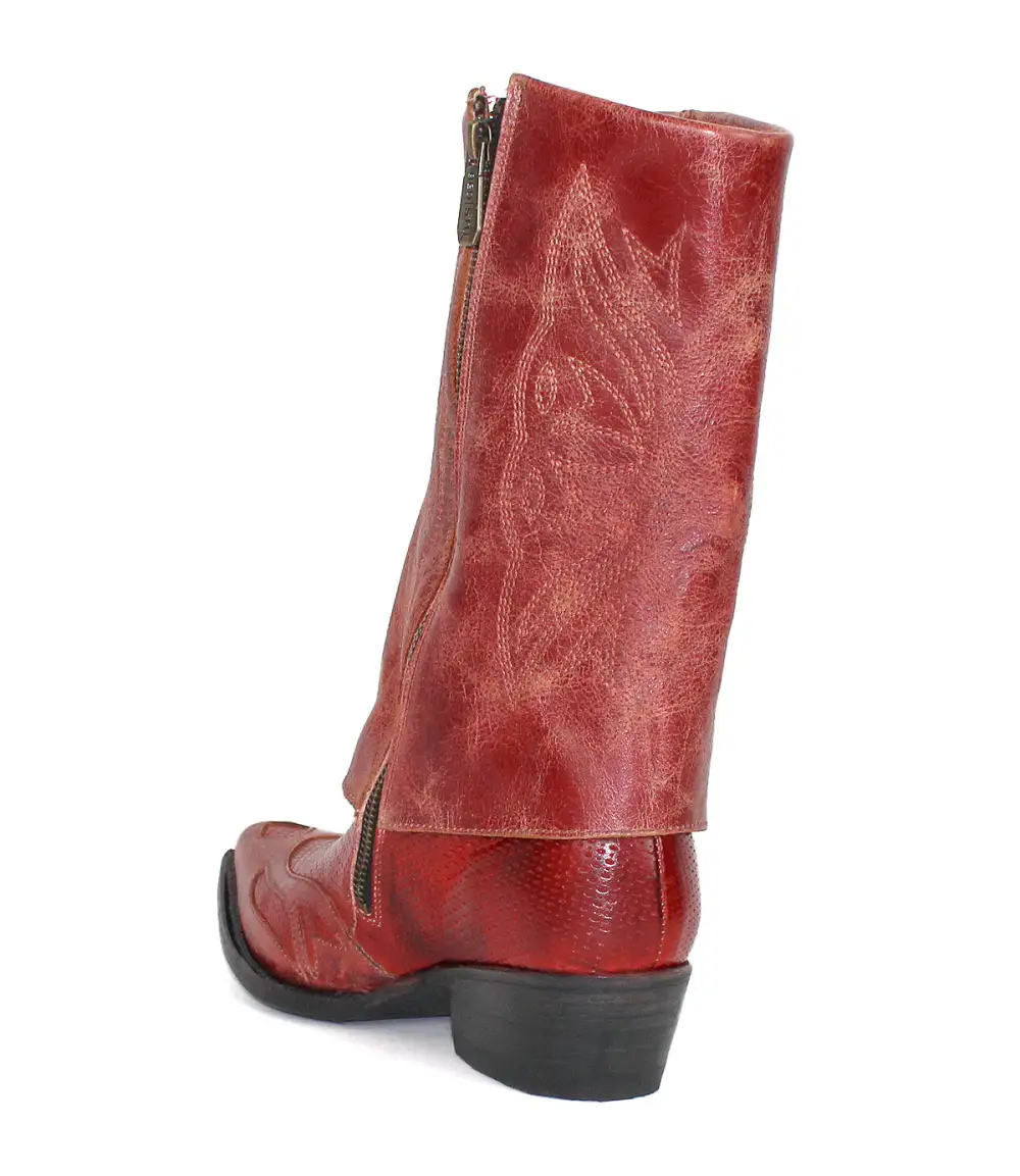 Side-Zip Perforated Western Boots