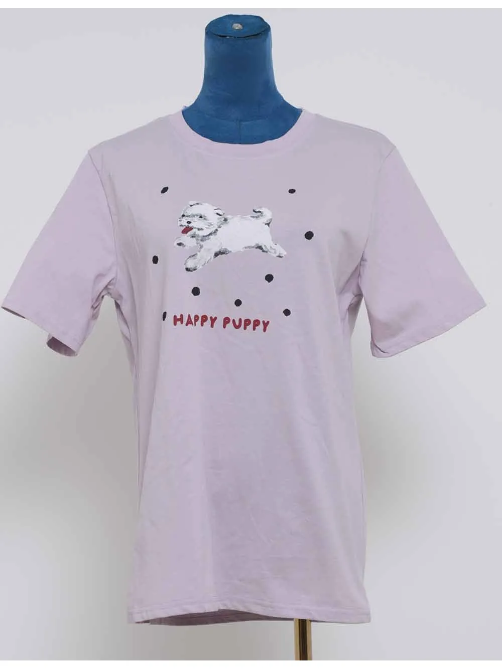 Cartoon Puppy Chic Pullover Short Sleeves T-shirt