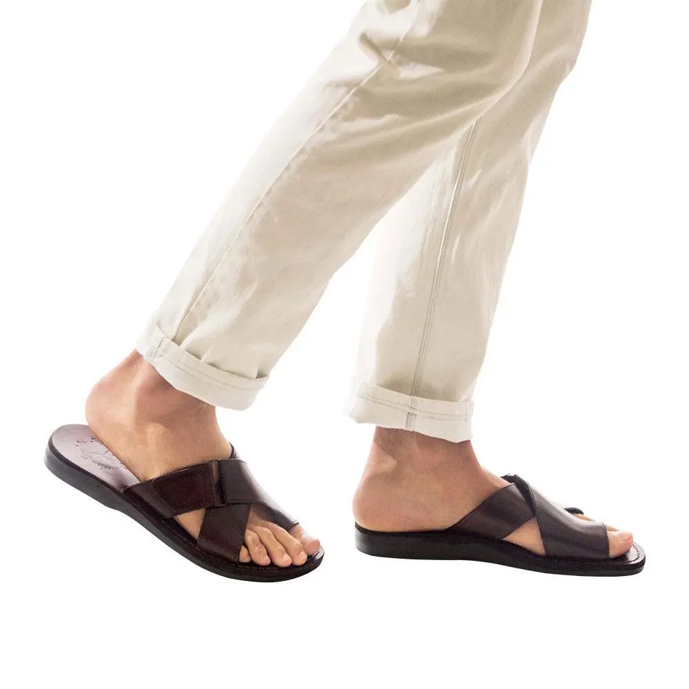 Leather Slip On Sandals