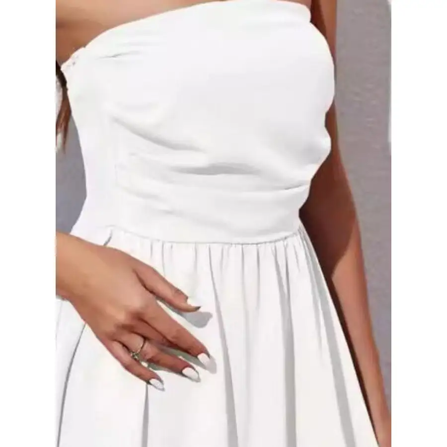 Modern Everyday Ruched Tube Mini Dress