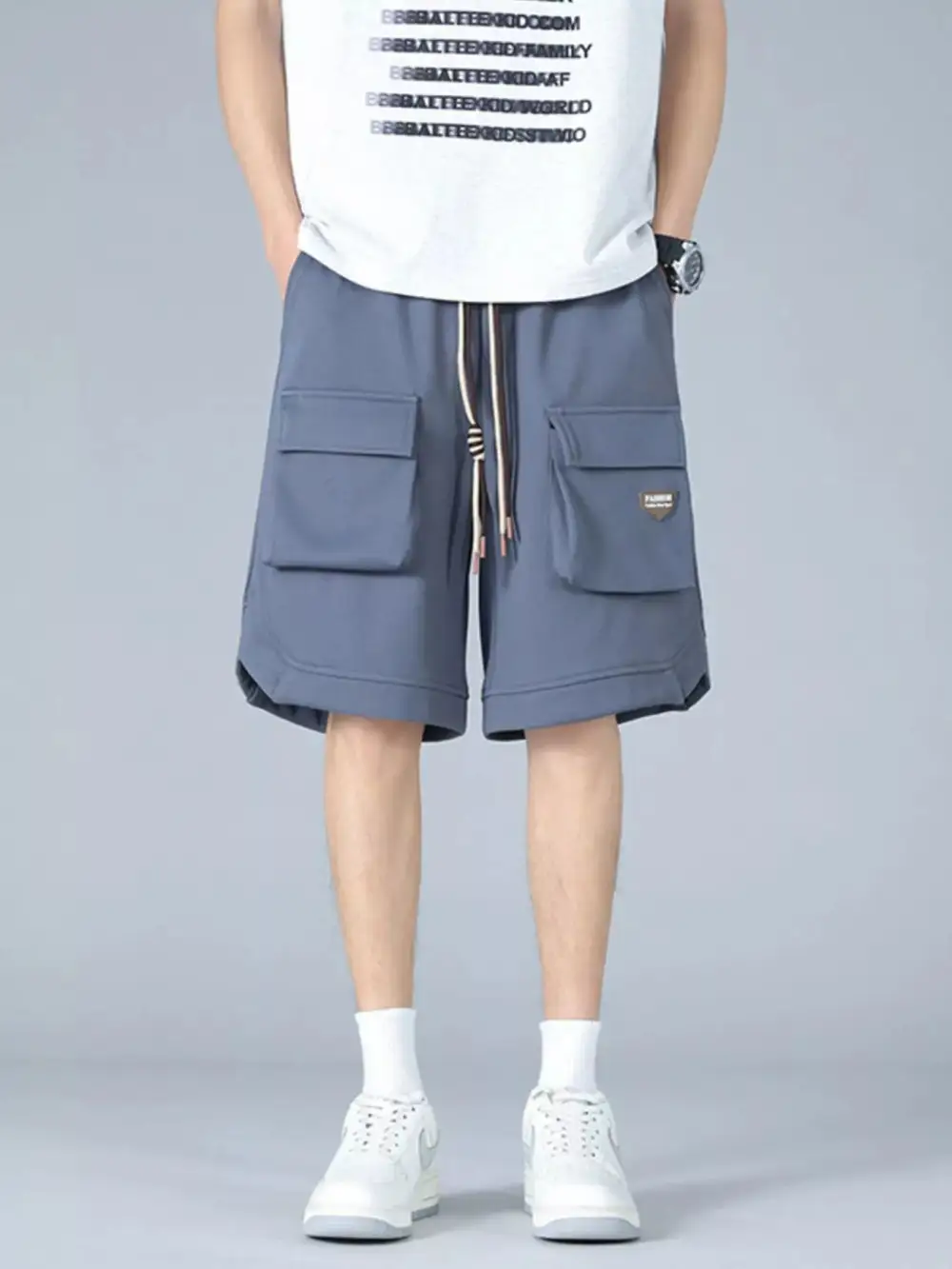 Casual Cargo Shorts with Drawstring