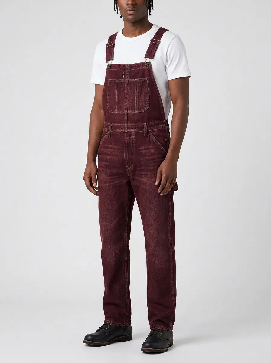 Men's Casual Vintage Style Dark Wash Denim Overalls