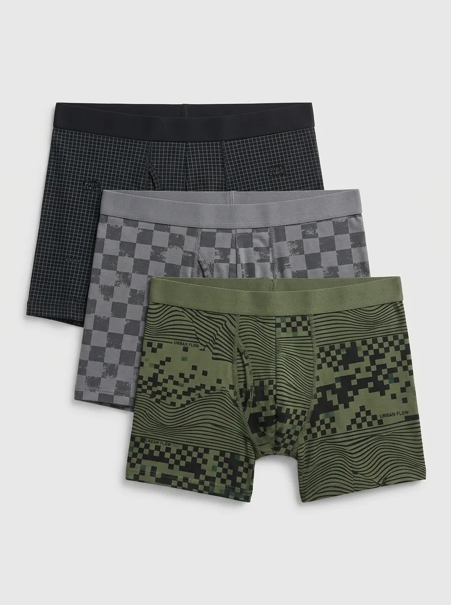 Everyday Grid Geometric Boxer Brief Set