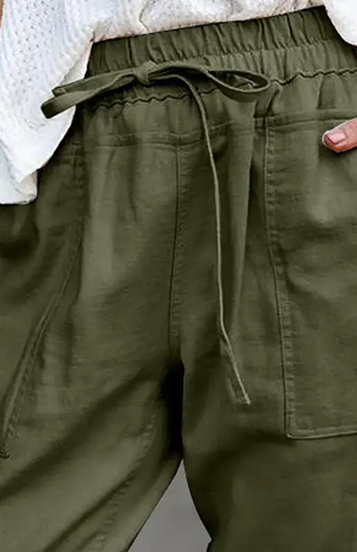 Lace Up Ninth Ankle Banded Pants