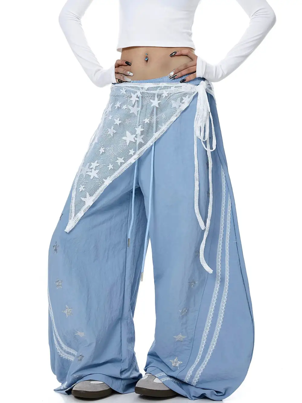 Relaxed Barrel-Leg Pants