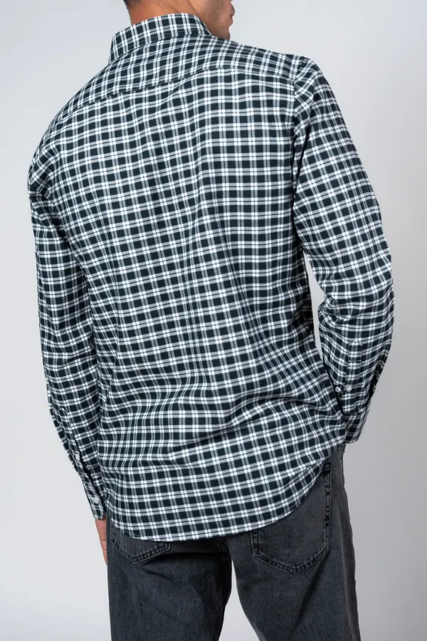 Daily Checked Long Sleeve Cotton Men's Button Down Shirt