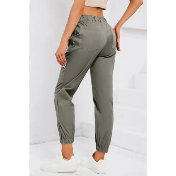 Drawstring Side Zip Joggers Pants