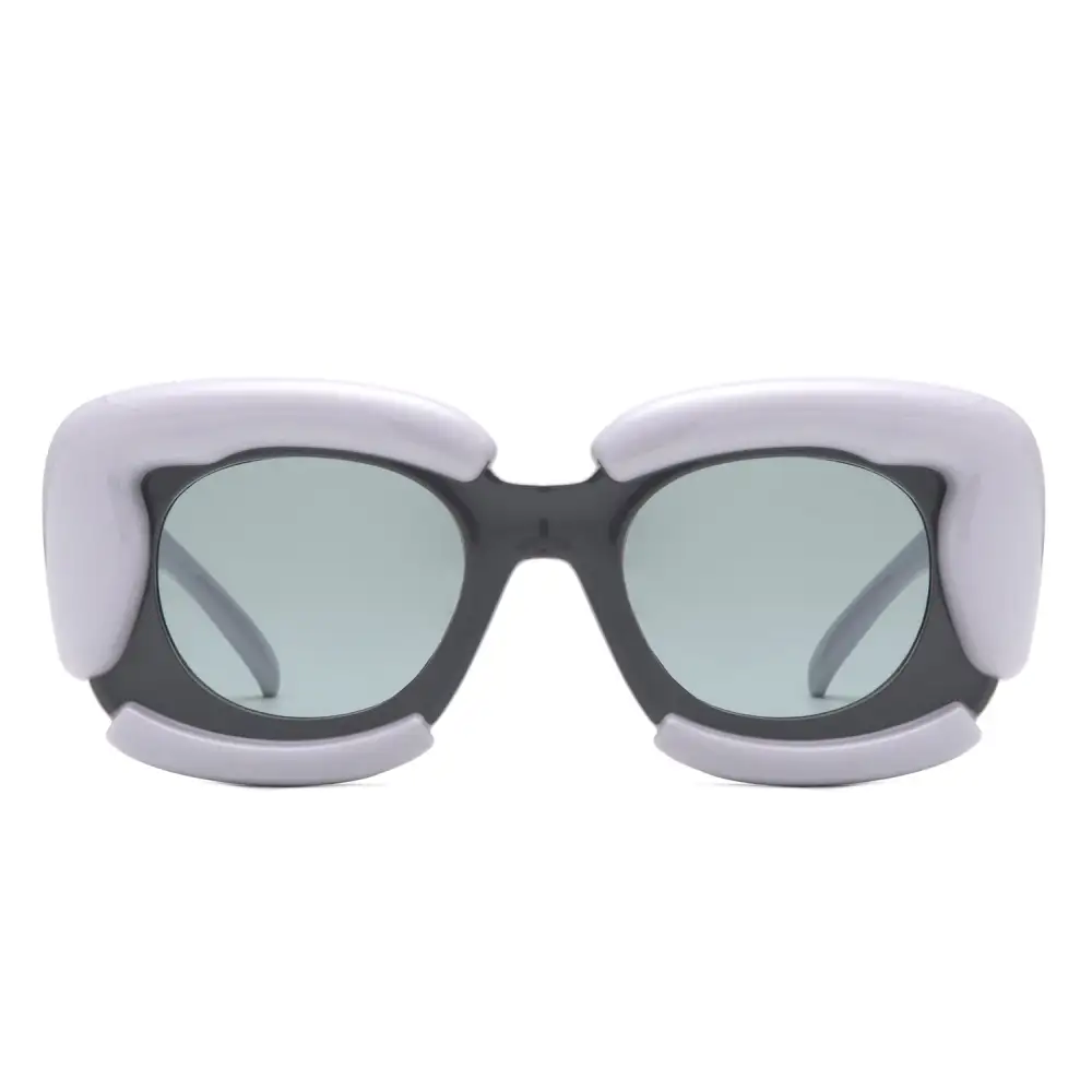Low Profile Square Geometric Frame Sunglasses