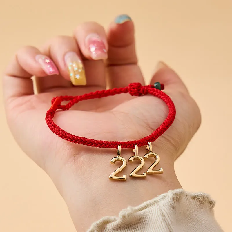Angel Number String Jade Braided Bracelet