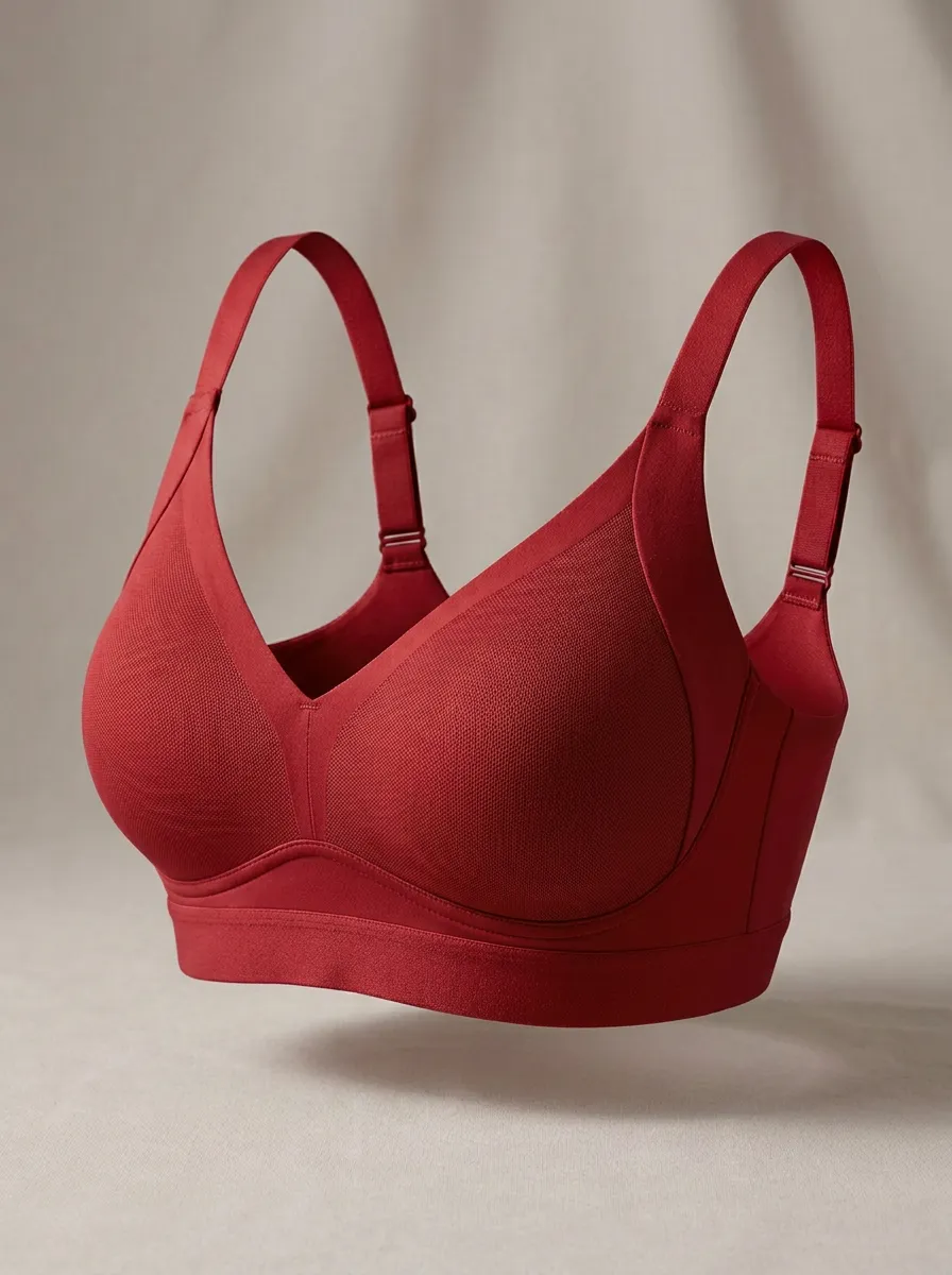 Women's Wireless Mesh-Panel Bra
