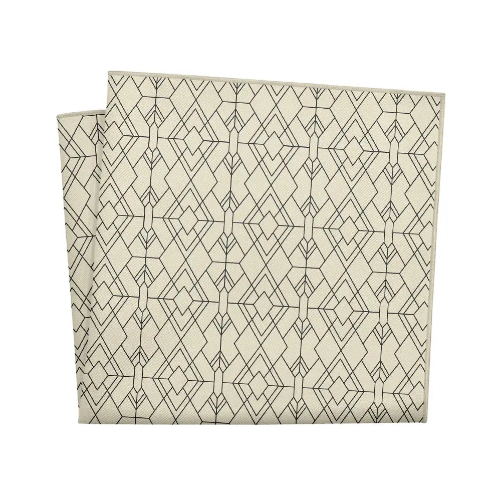 Elegant Formal Art Deco Geometric Pocket Square