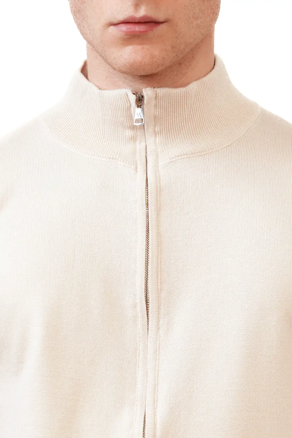 Regular Fit Full Zip Viscose Zip Cardigan