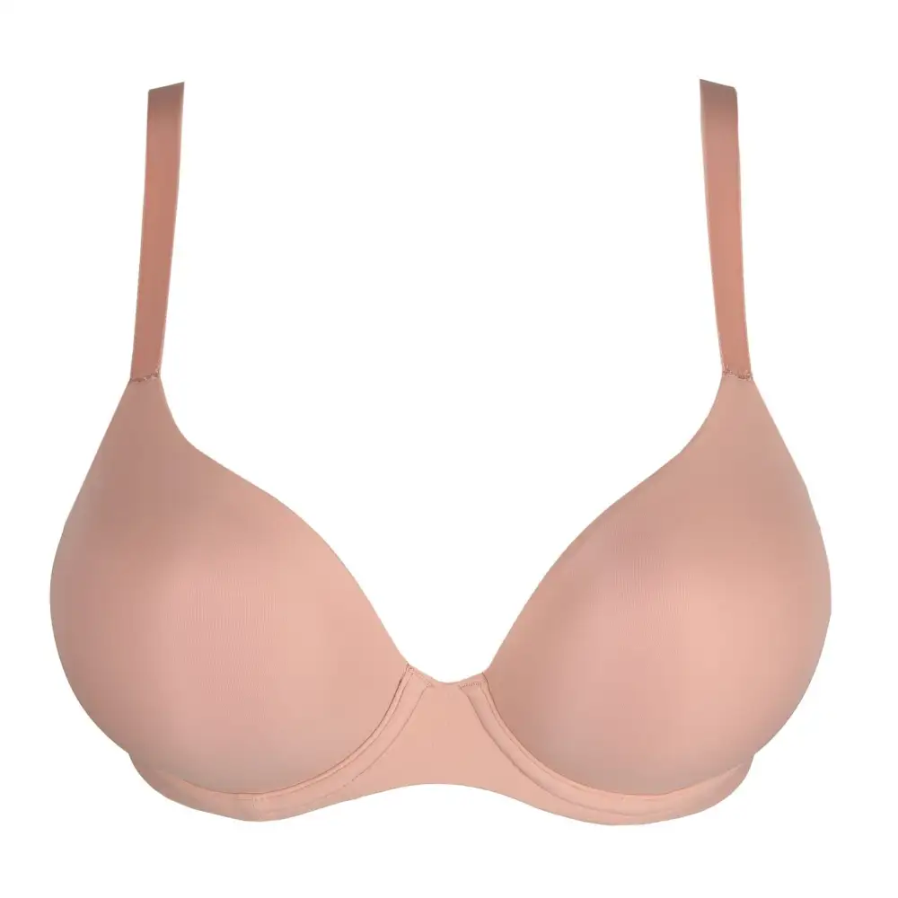 Women's Plunge Spacer Seamless Adjustable Straps Bonded Finish Mesh Microfiber Rounded Shape Bra