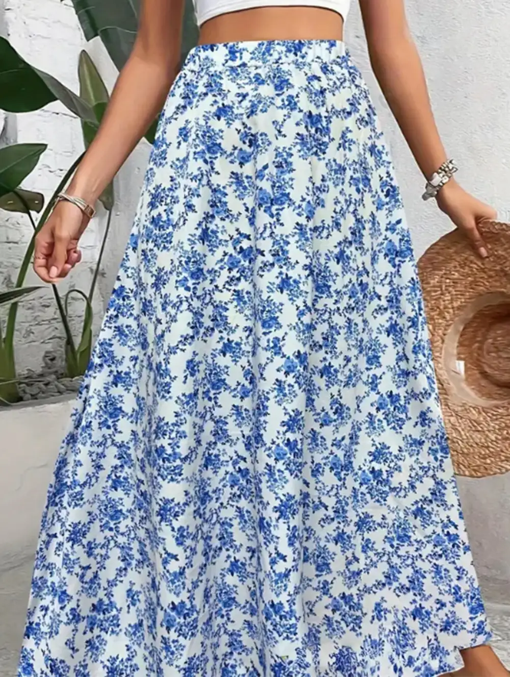 Elegant Printed Midi Skirt