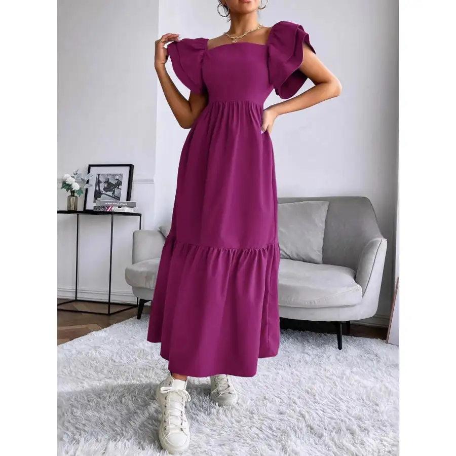 Tiered Square Neck Maxi Dress