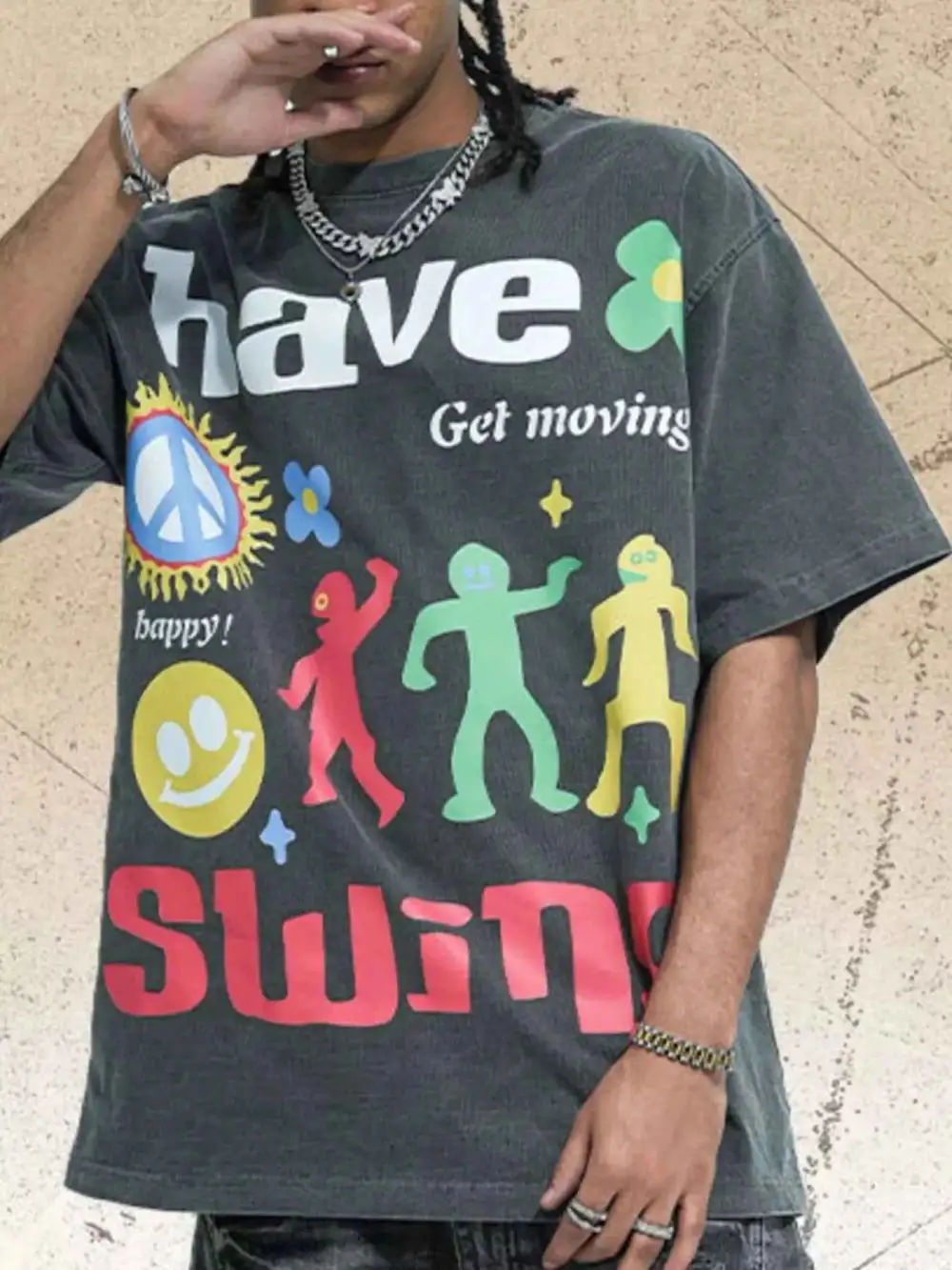 Everyday Graphic Round Neck Oversized T-Shirt