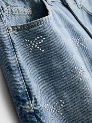 7-15yrs | Diamanté Bow Wide Leg Jeans