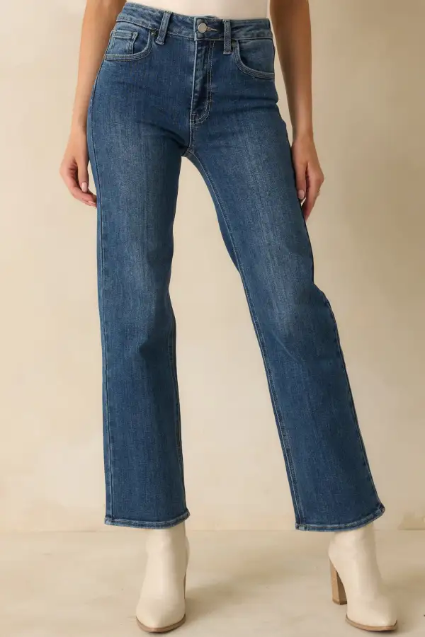 Classic Straight Leg Denim Jeans