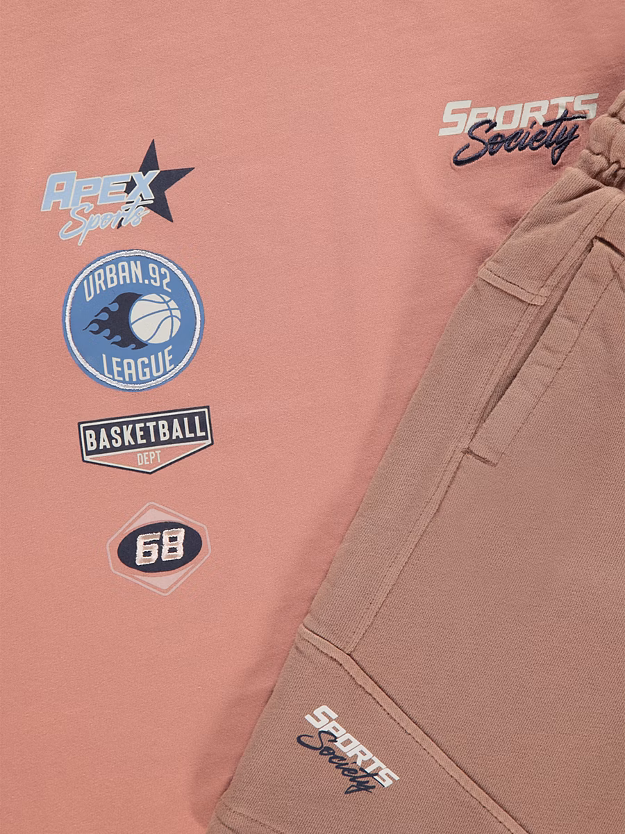 Pink Sport T-Shirt and Shorts Outfit detail 1